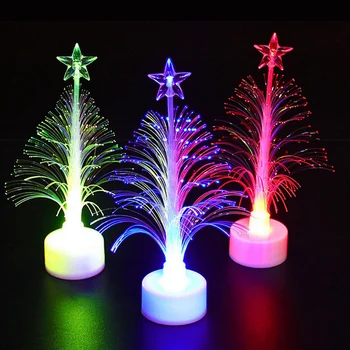  3 Led Цветни светлини Елхи оптични нощни светлини, Цвят, украса Автоматично се променят на подаръци висока яркост