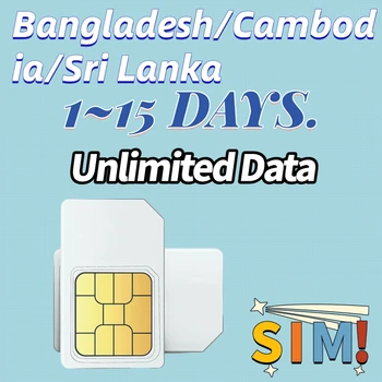  3-В-1 Данни СИМ-карта, данните, мобилен телефон Данни СИМ-карта 1 3 5 7 10 15 дни Неограничени данни 4G Висока скорост за пътуване