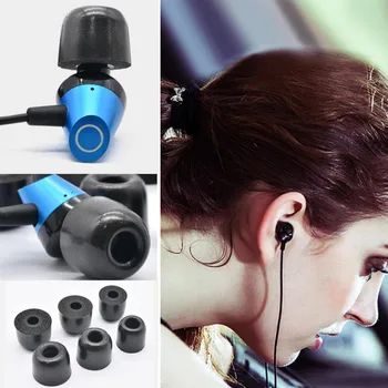  5 Чифта Слушалки-покритие от пяна с памет ефект с ефект на шума, Накрайници за слушалки, накрайници за уши за ушите, Черен