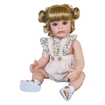 55 СМ кукла за деца Момиче на цялото тяло Силиконовата Принцеса Сю-Сю с руса коса, Ръчно Рисувани Играчки за Момичета