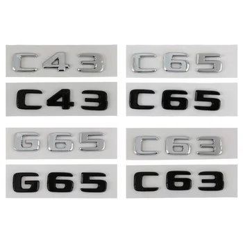  ABS Лъскаво Черно 3D Хромирани Букви За Автомобили Емблема на Багажника на Иконата Логото на Mercedes C43 C63 AMG Стикер W204 W205 W203 Аксесоари