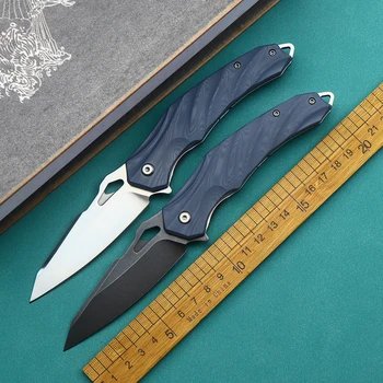  D2 стоманена сгъваем нож G10 за нощуване на открито преносими удобен нож за самозащита EDC инструмент с висока твърдост остър ловен нож