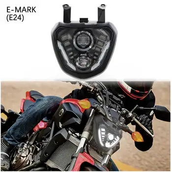  E-mark E24 Led Преден фар на Мотоциклет с DRL За Yamaha MT 07 FZ 07 MT07 MT-07 FZ-07 2014 2015 2016 2017 Монтаж на фарове