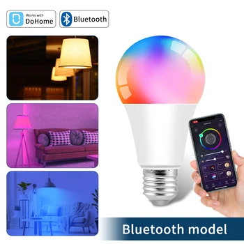 E27 LED RGB WiFi Bluetooth Умна Лампа RGBCW 85-265 В Умна Къща с регулируема яркост на Лампата ПРИЛОЖЕНИЕ DoHome Работи с Алекса Google Assistant