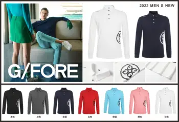  Gfore Пролет-есен мъжка Спортна тениска за голф с дълъг ръкав, с Модерна риза с къси ръкави с Принтом, Бързосъхнеща Дишаща материя За голф