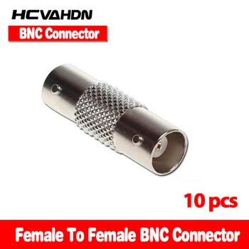  HCVAHDN 10 бр. Конектор за видеонаблюдение BNC Plug Жена до Гнездото BNC видео адаптер/Съединител BNC Аксесоари за видеонаблюдение