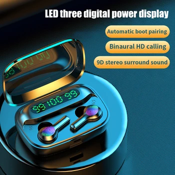  HKNA Bluetooth-съвместими Слушалки Безжични Слушалки LED TWS с Микрофон Водоустойчив Шумоподавляющая Слушалки и Слушалки за