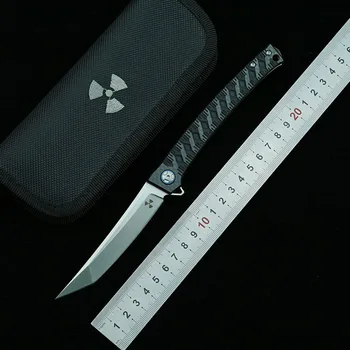  LEMIFSHE JR3406 сгъваем нож D2 нож от въглеродни влакна, дръжка открит къмпинг оцеляване кухненски нож плодов нож EDC инструмент