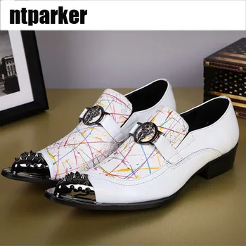  ntparker/ е луксозен мъжки обувки в италиански стил, на равна подметка; модни кожени модела обувки с остър пръсти; мъжки вечерни сватбени обувки-oxfords; US6-12!