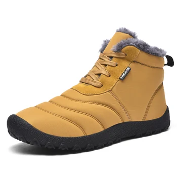  OLOMLB/ Новост за 2021 г., тенденция на модни мъжки зимни памучни обувки, запазването на топлина, Удобни зимни обувки Големи размери, градинска нескользящая мъжки обувки