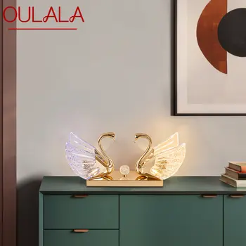  OULALA Модерен Кристален Лебед Настолна Лампа Креативен Дизайн на Led Настолна Лампа Декор За Дома на Хол