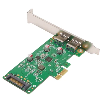  PCIEx1 To Type-Двоен USB адаптер за удължаване на срока за настолни КОМПЮТРИ PCIE до четырехпортовой адаптерной платка USB 3.0