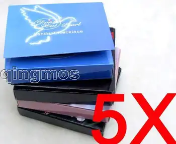  Qingmos на Едро 5 кутии Ново желание перлена огърлица Подаръчен комплект и всяка кутия 5 различни цвята истински перли една огърлица с окачване-3624