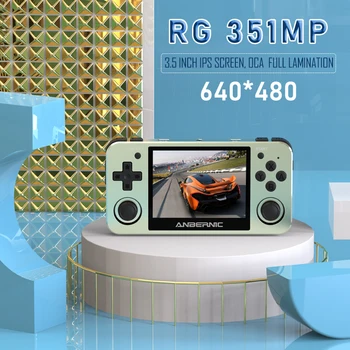  RG351MP Преносим плейър Слот Джобен Слот Машина 3,5-Инчов IPS Екран, Поддръжка на PS1 Игри Външен WiFi 16G 128G 2400 Игри