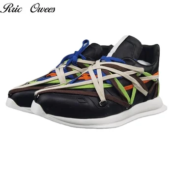  Rric Owees/ Нова висококачествена обувки с подплата от телешка кожа на първия слой, ежедневни обувки, Бизнес Спортен мъжки обувки във формата на подкова, Маратонки, мъжки маратонки D81