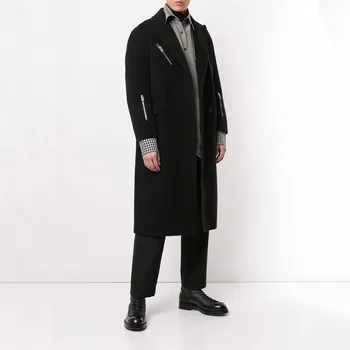  S-6XL! Извънгабаритни мъжки палта！2021 есенно-зимния ново мъжко палто, вълнена голям размер, най-дългата свободна младежка удебелена яке за почивка