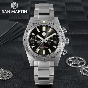  San Martin Нови мъжки Автоматичен часовник ST1901 Механизъм Чайка Механичен Часовник Сапфир Кристал, Луксозни C3 Светещи часовници 10Bar