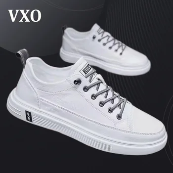  VXO/ Мъжки Ежедневни Обувки, Обувки за студенти, Лека, Спортни Обувки, Мъжки Ежедневни Обувки, Меки Бели Обувки, Мъжки Обувки на плоска подметка