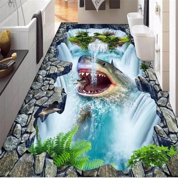 wellyu wallboard потребителски 3d подови самозалепващи се тапети акула водопад 3d теракот кухня с водоустойчиви тапети баня