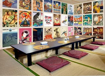  XUE СУ стенно покритие по поръчка тапети творчески японски ресторант фонова стена на ресторанта различни висококачествени материали