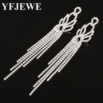  YFJEWE Дрехи-високо Качество Сватбени Обици за за жени е Модерен С Кристали търговия на Едро с Кристали Висящи Обеци Сватбени Jewelr E412