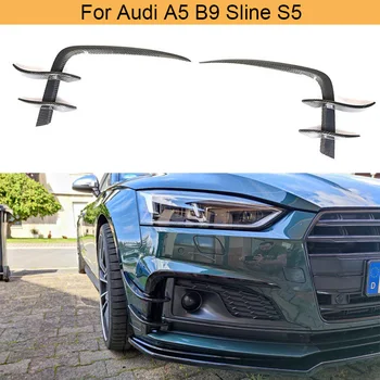  Авто Предна Броня Candards Противотуманная Решетка Капак Накладки за Audi A5 Sline S5 B9 2017-2019 Предната Бамперные Ребра Вентилационните Отвори от Въглеродни Влакна / FRP
