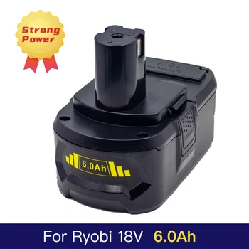  Батерия За Ryobi 18 6.0 AH ONE + RB18L40 RB18L50 RB18L60 P109 P107 P105 P103 P104 P108 Литиево-Йонна Батерия Зарядно Устройство Разход на Набор от