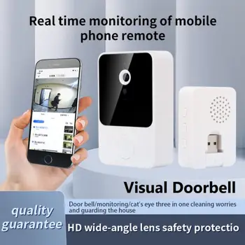  Безжичен Звънец Bluetooth, WiFi Външна HD Камера за Нощно Виждане Звънец за Сигурност на видео домофон Запис За Начало на Крилото Монитор