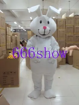  Безплатна доставка голям бял заек заек карикатура талисман костюм