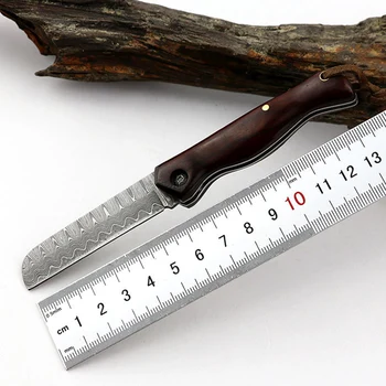  Безплатна доставка Идеален остър Дамасский Сгъваем Нож Тактически Ножове за оцеляване Ловен Нож Джоба