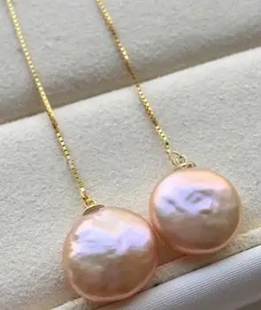  Безплатна доставка розово барок cion Сладководни култивирани перли 925 сребърни обици