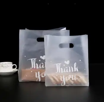 Благодаря Ви Пластмасова Опаковъчна хартия Чанта За Съхранение на Тъкани с Дръжка Вечерни Сватбени Торбички За Опаковане на Бонбони и Торти SN497