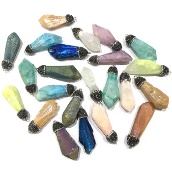  Висулки от естествени Камъни с неправилна форма, Изящни висулки за Бижута, Аксесоари за Колие Направи си сам