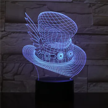 Вълшебна детска шапка Акрилна 7 Цвята Настолна Лампа 3D Лампа Новост Led нощна светлина Начало Декор Настолна Лампа Директна доставка 2309