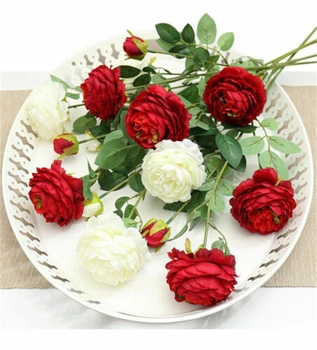  , декорация на дома, Западна Роза, изкуствени цветя, божур сватбена декорация в различни цветове