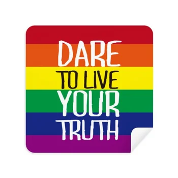  Живей Своята Истина ЛГБТ Дъгата Флаг Кърпа За Очила за Пречистване на екрана Замшевая плат 2 Опаковки
