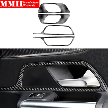  За Mercedes Benz 2019 2020 GLB Въглеродни Влакна Автомобили Вратата на Вътрешната Дръжка на Ключа Панел Хастар Декоративни Стикери на Автомобилни Аксесоари