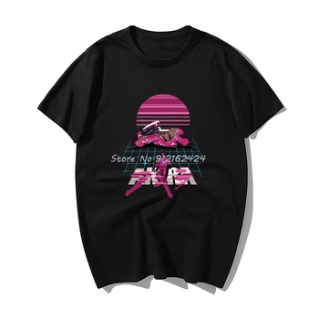  Забавна Тениска Акира Synthwave, най-Новите тениски с 3D Принтом на Японското Аниме, Мъжка Лятна риза в стил Хип-Хоп Harajuku, Градинска Облекло Оверсайз