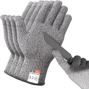  Защитни ръкавици със защита от Порязване 5-то ниво, Высокопрочные, Промишлени, Кухненски, Градинарство, Срещу Драскотини, Срещу порязвания, Многофункционална, за рязане на стъкло