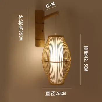  Китайски бамбук, с монтиран на стената лампа, нощни, коридор, спалня, преминаване стълбище led лампа нов Дзен творчески хотелски монтиран на стената лампа