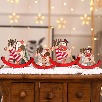  Коледни Декоративни Дървени Неваляшки Играчки Дядо Коледа Лосове Домашно Украшение Декор Весела Коледа Детски Коледни Подаръци