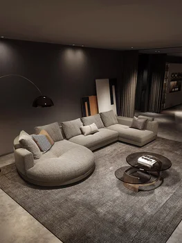  Комбинация от италиански минималистских технологии текстилен диван в гонконгском стил луксозна всекидневна престижно луксозна вила големи апартаменти