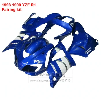  Комплект Обтекателей За YAMAHA YZF R1 98 99 (синьо) 1998 1999 Обтекатели + 7 подаръци HY54