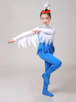  костюм синя птица за момичета, училищно сценичното представяне, фестивал танцови, скъпа облекло за животни, cosplay на Хелоуин