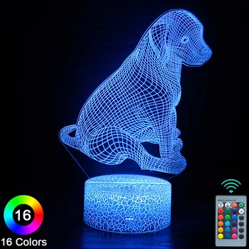  Куче led 3D Нощни Светлини Докосване на Дистанционното Управление Новост Настолна Настолна Лампа Декор Коледен Подарък За Рожден Ден -№2117