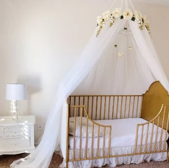  Легло принцеса в Скандинавски стил с цветя, рози, най-горния пръстен, heating, mosquito net, лейси кошче, подвесная палатка, украса на стаята, детска принцеса за момичета