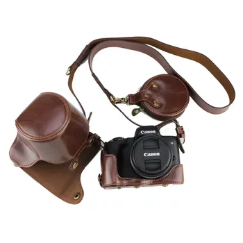  Луксозен Калъф за фотоапарат от Изкуствена кожа, Чанта За Canon EOS M50 M50 Mark II EOSM50 с обектив 15-45 мм, Отворете Капака на Отделението за батерията + каишка + Мини чанта за носене