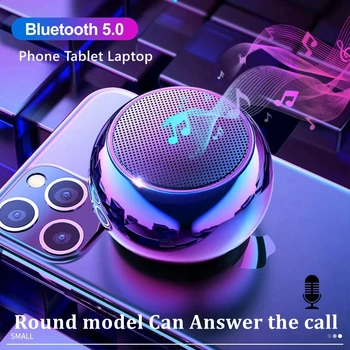  Мини Говорител с Микрофон Bluetooth, TWS Безжична Звукова Кутия Hi-Fi Музикален Мобилен Телефон, Таблет Метален Силен Говорител Спортен Преносим Субуфер