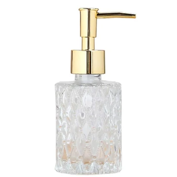  Многофункционална диспенсер за сапун Mesa, лесно моющийся Стъклена опаковка за сапун, подходящ за кухня и баня (златен)