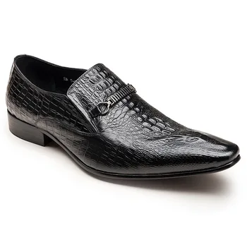  Модел обувки за мъже, Висококачествени обувки от естествена кожа, мъжки обувки на равна подметка, Мода пролет универсална бизнес мъжки обувки от телешка кожа дантела